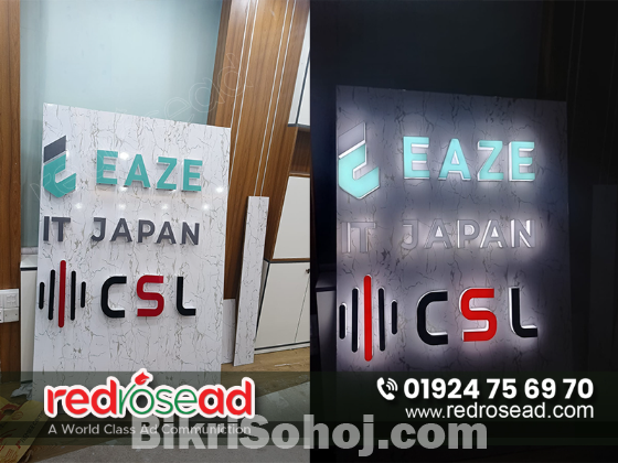 ACRYLIC LED LOGO SIGNAGE FOR IT COMPANY